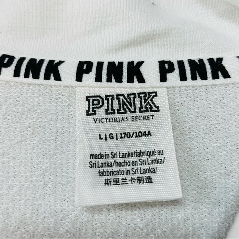 VS Pink Logo Maroon White 1/4 Zip Sweatshirt L - Picture 3 of 8